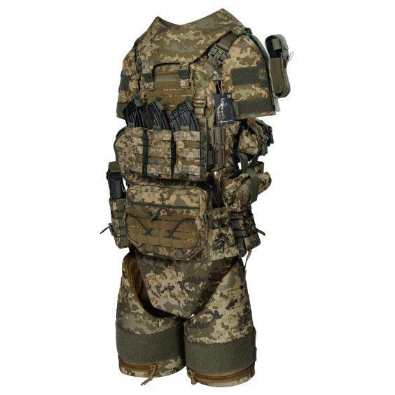 Warmor Gen. 6 assault armor suit 3 with plates and protection of the neck, shoulders, sides, shoulder, abdomen, hips Pixel