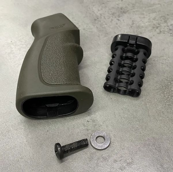 Рукоятка пистолетная для AR15 прорезиненная DLG TACTICAL (DLG-106), цвет Олива, с отсеком для батареек 6159 фото