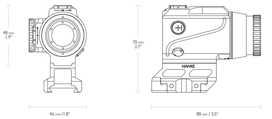 Прицел призматический Hawke Prism Sight 1x15 сетка Speed Dot 3 MOA 0775 фото