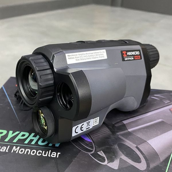 Thermal imaging monocular HikMicro Gryphon GH25L LRF, 1200 m, 25 mm, laser rangefinder (600 m), digital camera 1080p, Wi-Fi