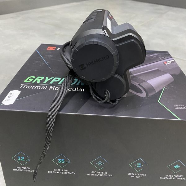 Thermal imaging monocular HikMicro Gryphon GH25L LRF, 1200 m, 25 mm, laser rangefinder (600 m), digital camera 1080p, Wi-Fi