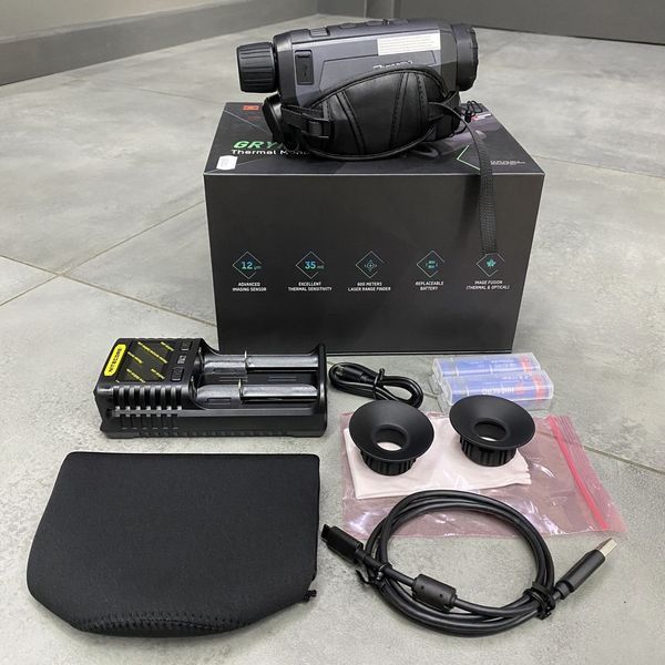 Thermal imaging monocular HikMicro Gryphon GH25L LRF, 1200 m, 25 mm, laser rangefinder (600 m), digital camera 1080p, Wi-Fi