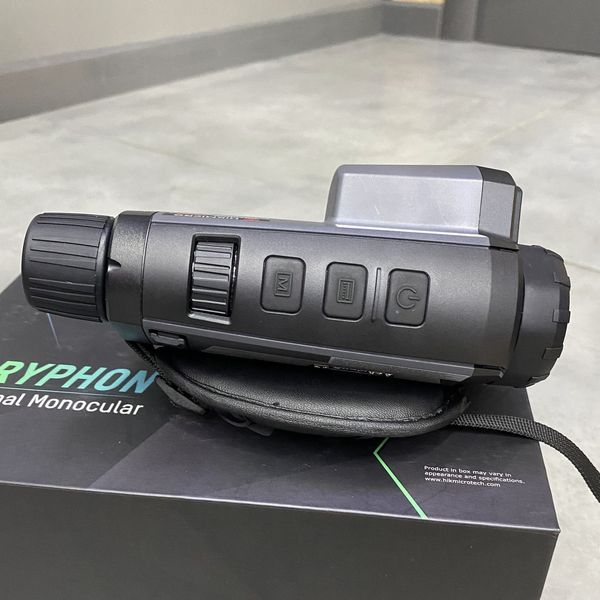 Thermal imaging monocular HikMicro Gryphon GH25L LRF, 1200 m, 25 mm, laser rangefinder (600 m), digital camera 1080p, Wi-Fi
