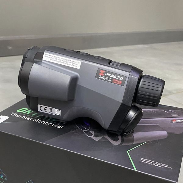 Thermal imaging monocular HikMicro Gryphon GH25L LRF, 1200 m, 25 mm, laser rangefinder (600 m), digital camera 1080p, Wi-Fi