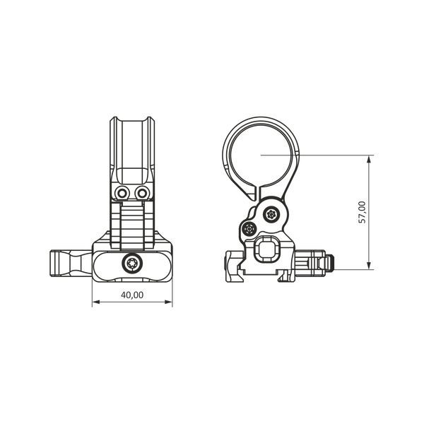 30mm Magnifier Picatinny Mount DAVIKA FTR-02 PIC Black
