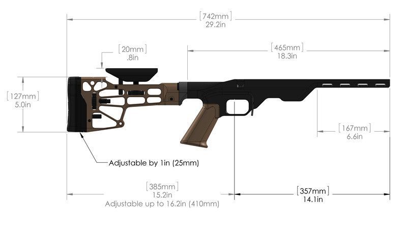 Шасси MDT LSS для Remington 700 LA Black 1950 фото