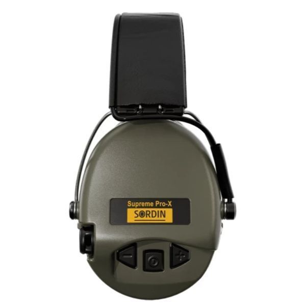 Active headphones Supreme Pro X with leather headband. Color: olive, Sordin-75302-X-S - Olive