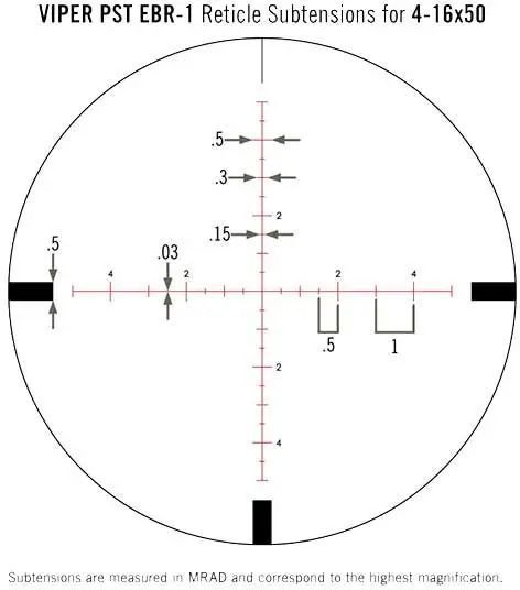 Приціл Vortex Viper PST 4&ndash;16x50 F1 сітка EBR-1 з підсвічуванням, MRAD 6125 фото