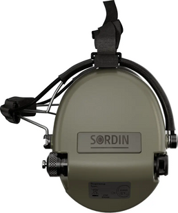Навушники активні Sordin Supreme MIL AUX Slim з заднім тримачем. Green 7655 фото