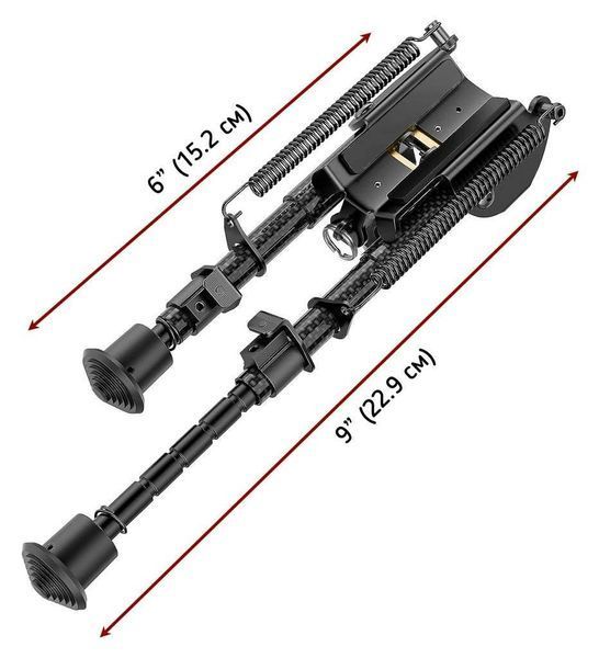 Сошки Buvele Carbon Bipod на антабку (высота 15.2 - 22.9 см) с переходником на Weaver/Picatinny 0948 фото
