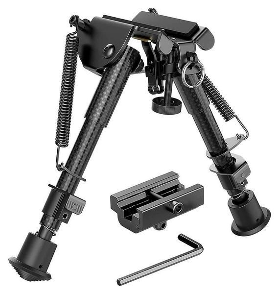 Сошки Buvele Carbon Bipod на антабку (высота 15.2 - 22.9 см) с переходником на Weaver/Picatinny 0948 фото