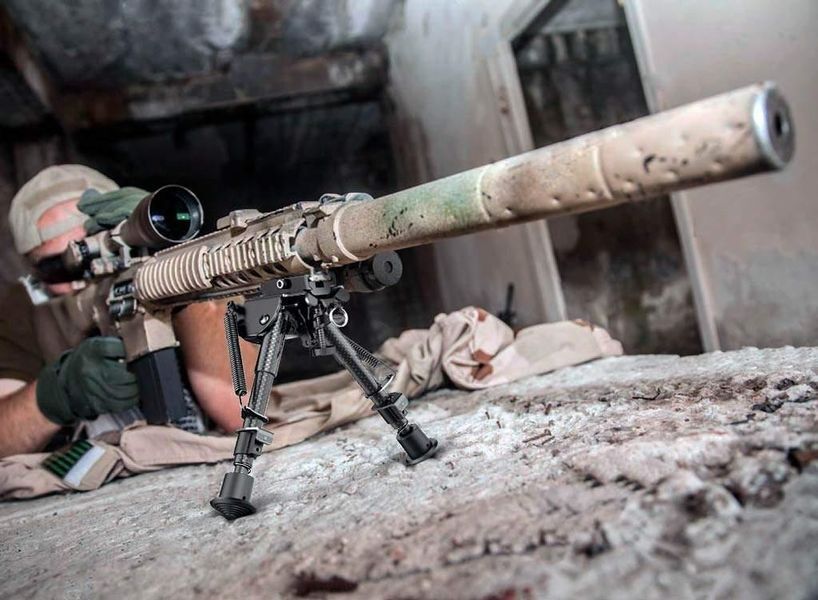 Сошки Buvele Carbon Bipod на антабку (высота 15.2 - 22.9 см) с переходником на Weaver/Picatinny 0948 фото