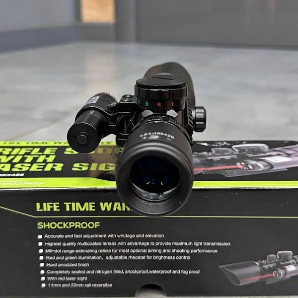 SPINA OPTICS M9 LS3-10x42E Optical Sight with Laser, 3-10x42, Red Laser