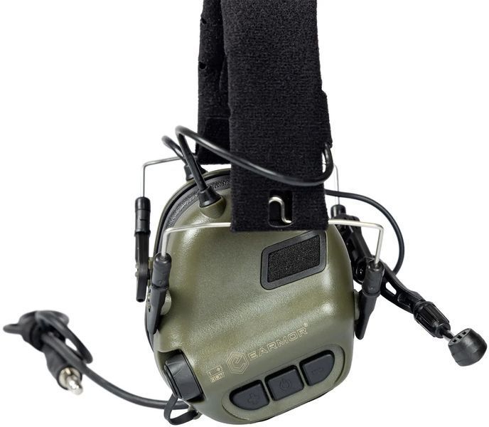 Активные наушники Earmor M32X Mod4 Green с микрофоном (совместимы с ARC Rail ) 5464 фото