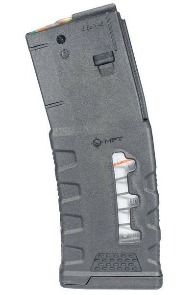 MFT Polymer Magazine with Window for AR-15/M4 - 5.56 x 45 mm 30 rounds. Color Black - EXDPM556-W-BL