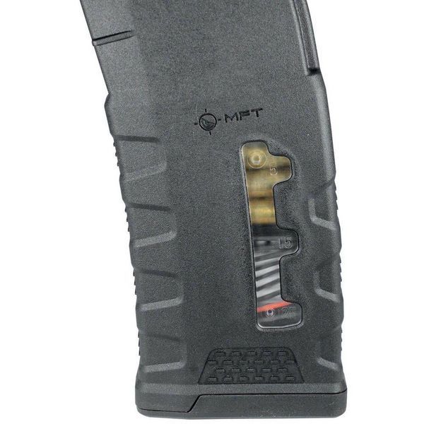 MFT Polymer Magazine with Window for AR-15/M4 - 5.56 x 45 mm 30 rounds. Color Black - EXDPM556-W-BL