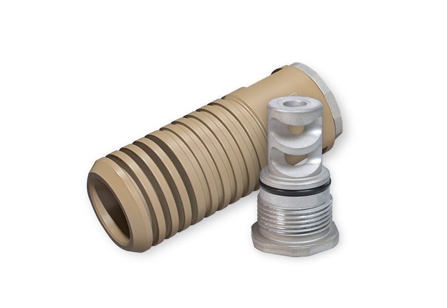 XGUN GHOST Flash Hider with SilentLock Muzzle Brake Compensator .223 (5.56), 1/2"-28 thread FDE